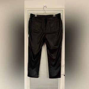 NWOT Chico’s Size 3 Black Faux Leather Stretch 5-Pocket Pants 16/18